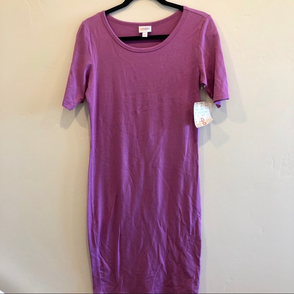 LuLaRoe Julia Dress New Purple NWT Pretty Solid Color